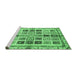 Sideview of Machine Washable Abstract Emerald Green Modern Area Rugs, wshabs700emgrn