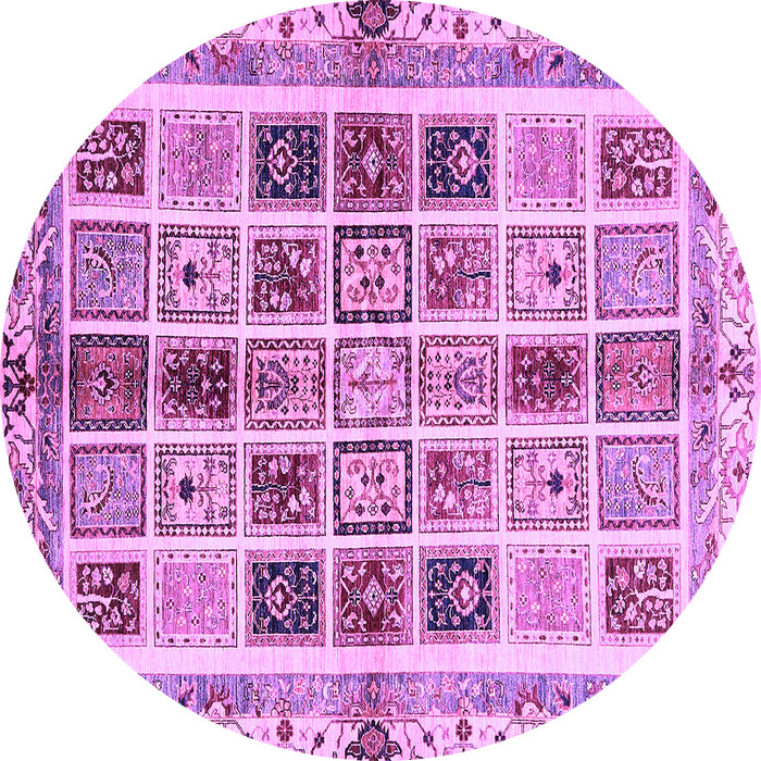 Round Abstract Purple Modern Rug, abs700pur