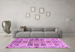 Machine Washable Abstract Purple Modern Area Rugs in a Living Room, wshabs700pur