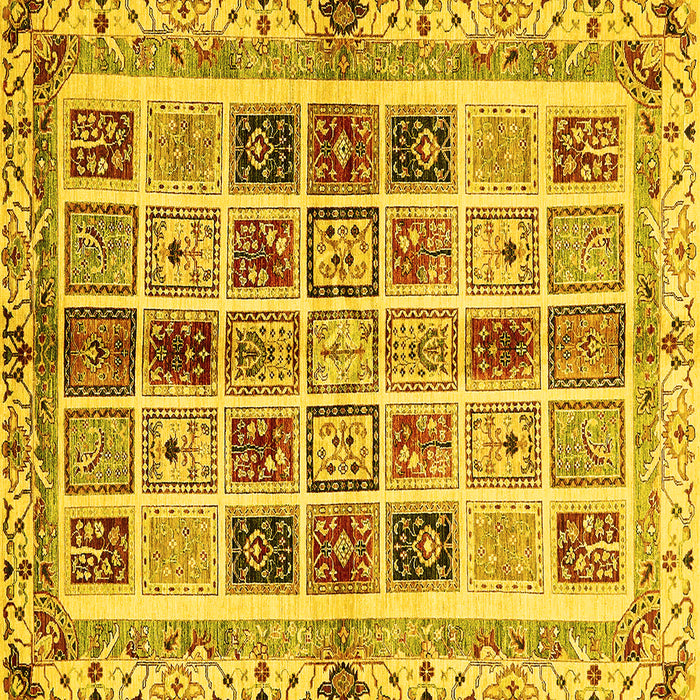 Square Abstract Yellow Modern Rug, abs700yw