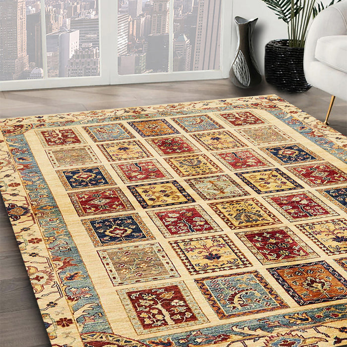 Abstract Red Modern Rug in Family Room, abs700