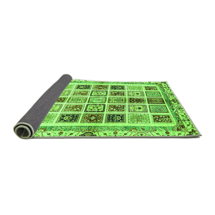 Sideview of Abstract Green Modern Rug, abs700grn