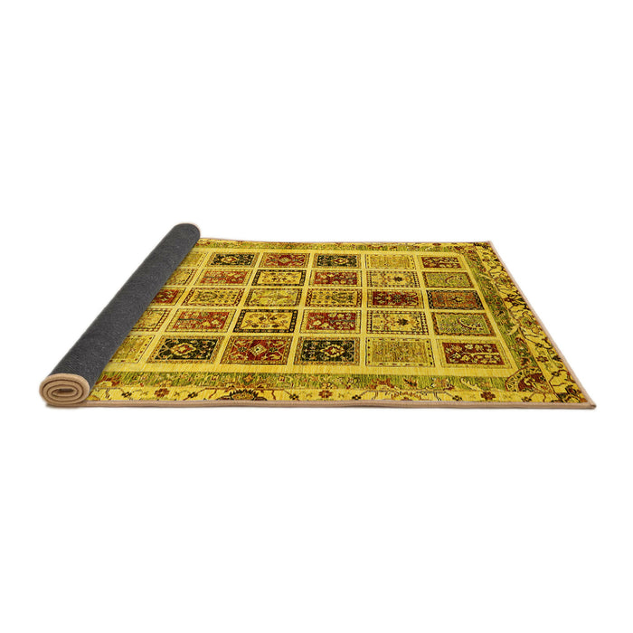 Sideview of Abstract Yellow Modern Rug, abs700yw