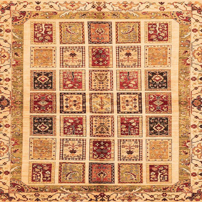 Square Machine Washable Abstract Orange Modern Area Rugs, wshabs700org