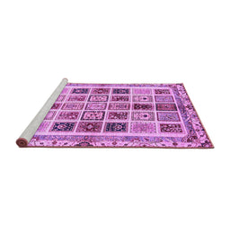 Sideview of Machine Washable Abstract Purple Modern Area Rugs, wshabs700pur