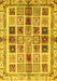 Machine Washable Abstract Yellow Modern Rug, wshabs700yw