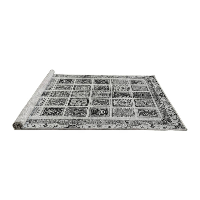 Sideview of Machine Washable Abstract Gray Modern Rug, wshabs700gry