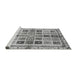 Sideview of Machine Washable Abstract Gray Modern Rug, wshabs700gry