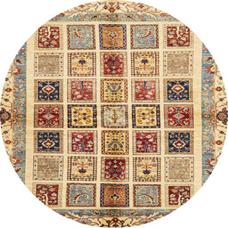 Round Abstract Red Modern Rug, abs700