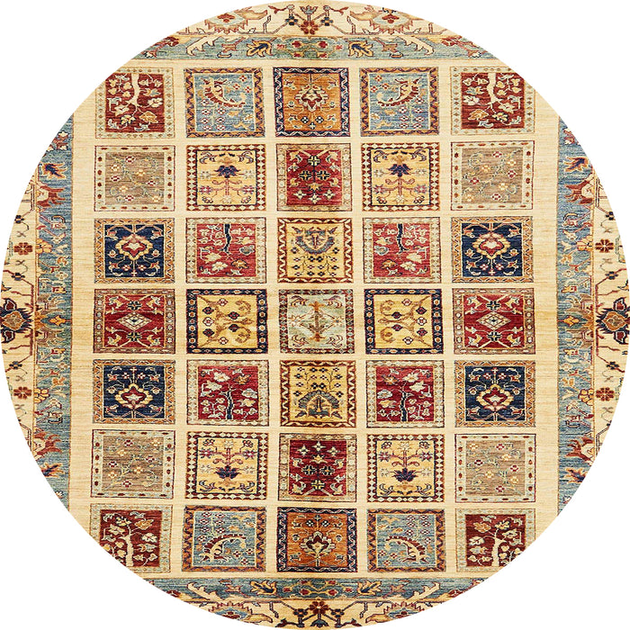 Round Abstract Red Modern Rug, abs700