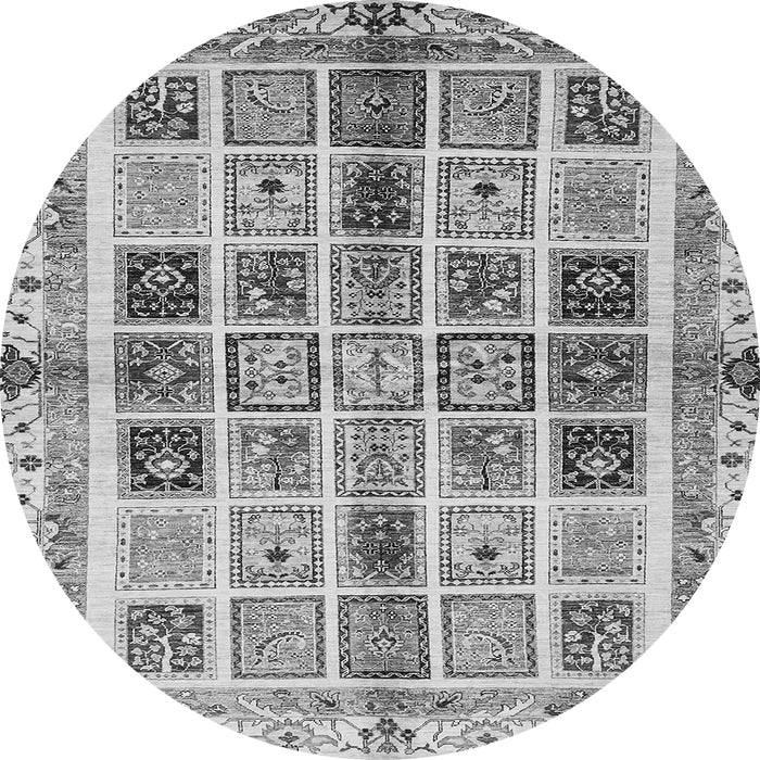 Round Machine Washable Abstract Gray Modern Rug, wshabs700gry