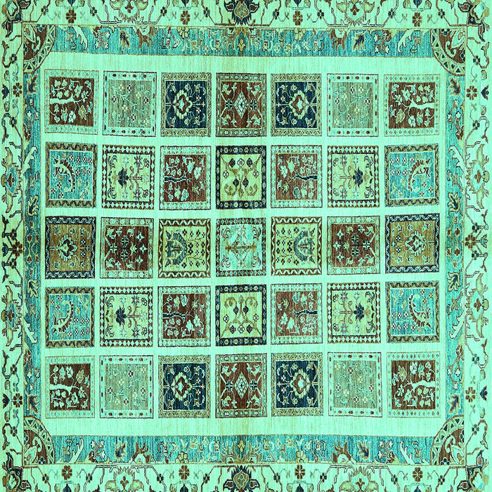 Square Abstract Turquoise Modern Rug, abs700turq