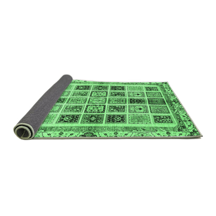 Sideview of Abstract Emerald Green Modern Rug, abs700emgrn