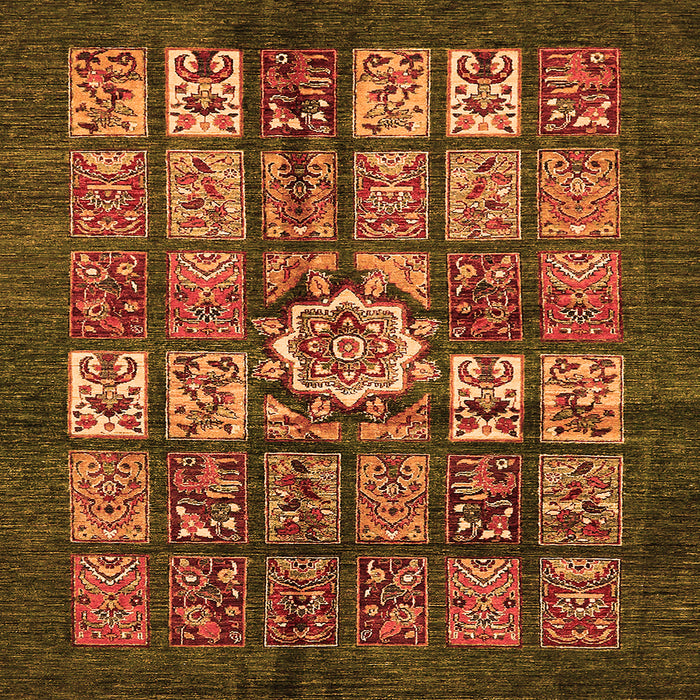 Square Machine Washable Abstract Orange Modern Area Rugs, wshabs701org