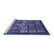 Sideview of Machine Washable Abstract Blue Modern Rug, wshabs701blu