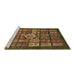 Sideview of Machine Washable Abstract Brown Modern Rug, wshabs701brn