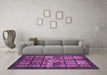 Machine Washable Abstract Purple Modern Area Rugs in a Living Room, wshabs701pur