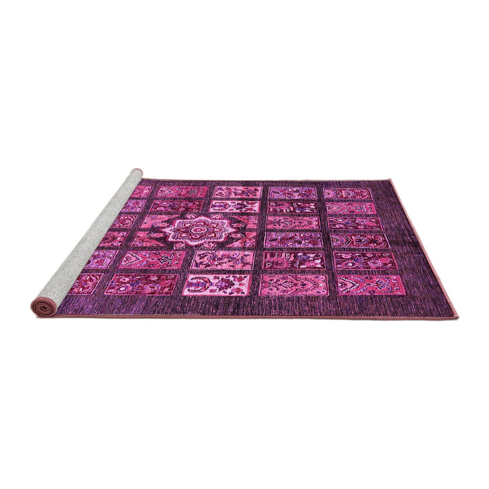 Sideview of Machine Washable Abstract Pink Modern Rug, wshabs701pnk