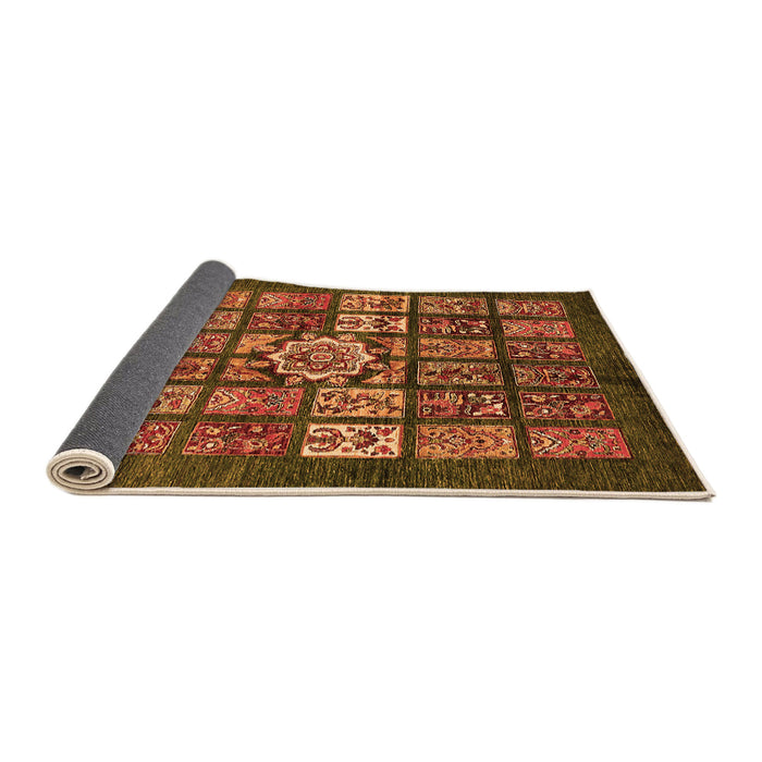 Sideview of Abstract Orange Modern Rug, abs701org