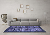 Machine Washable Abstract Blue Modern Rug, wshabs701blu