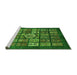 Sideview of Machine Washable Abstract Green Modern Area Rugs, wshabs701grn