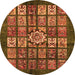 Round Abstract Orange Modern Rug, abs701org