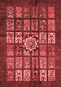 Abstract Red Modern Rug, abs701red