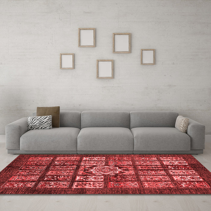 Modern Red Washable Rugs
