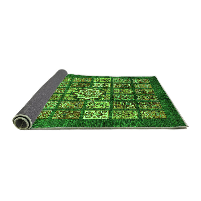 Sideview of Abstract Green Modern Rug, abs701grn