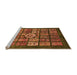 Sideview of Machine Washable Abstract Orange Modern Area Rugs, wshabs701org