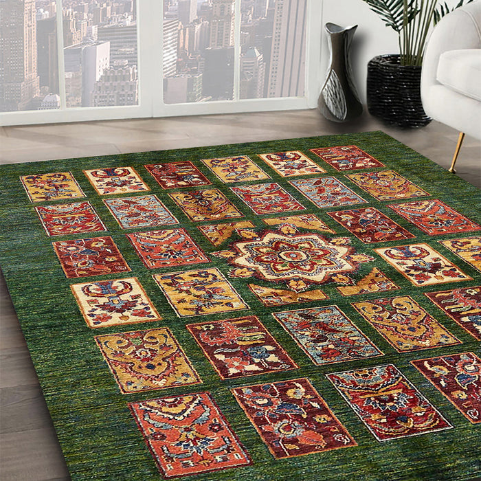 Machine Washable Abstract Bakers Brown Rug in a Family Room, wshabs701