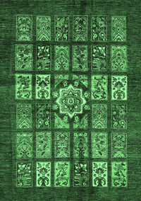 Abstract Emerald Green Modern Rug, abs701emgrn