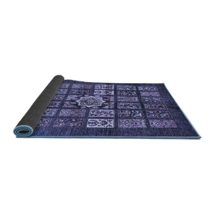 Sideview of Abstract Blue Modern Rug, abs701blu