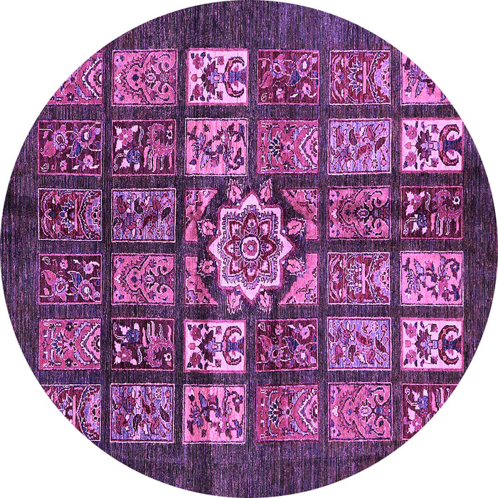 Round Machine Washable Abstract Purple Modern Area Rugs, wshabs701pur