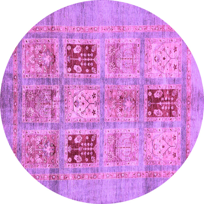 Round Machine Washable Abstract Purple Modern Area Rugs, wshabs702pur