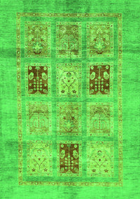 Abstract Green Modern Rug, abs702grn