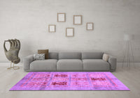 Machine Washable Abstract Purple Modern Rug, wshabs702pur