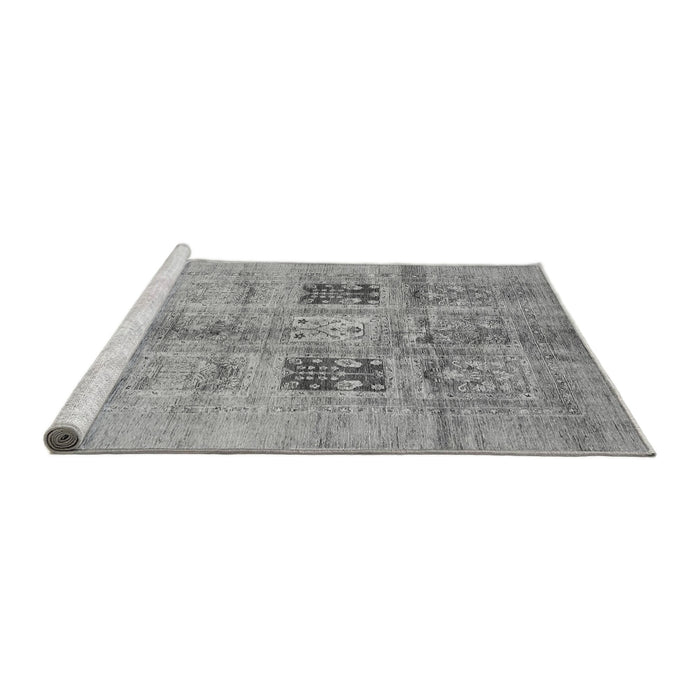 Sideview of Machine Washable Abstract Gray Modern Rug, wshabs702gry