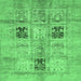 Square Abstract Emerald Green Modern Rug, abs702emgrn