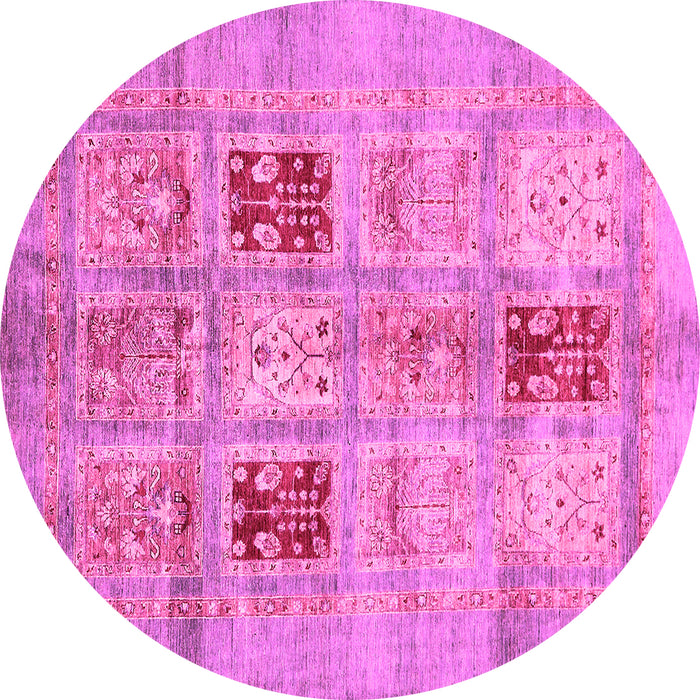 Round Abstract Pink Modern Rug, abs702pnk