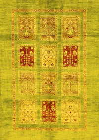 Abstract Yellow Modern Rug, abs702yw