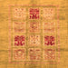 Square Abstract Orange Modern Rug, abs702org