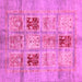 Square Machine Washable Abstract Pink Modern Rug, wshabs702pnk