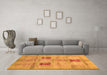 Machine Washable Abstract Orange Modern Area Rugs in a Living Room, wshabs702org