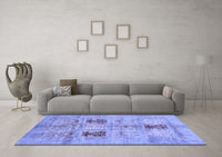 Machine Washable Abstract Blue Modern Rug, wshabs702blu