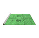 Sideview of Machine Washable Abstract Emerald Green Modern Area Rugs, wshabs702emgrn