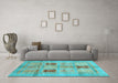 Machine Washable Abstract Light Blue Modern Rug in a Living Room, wshabs702lblu