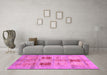 Machine Washable Abstract Pink Modern Rug in a Living Room, wshabs702pnk