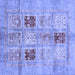 Square Machine Washable Abstract Blue Modern Rug, wshabs702blu