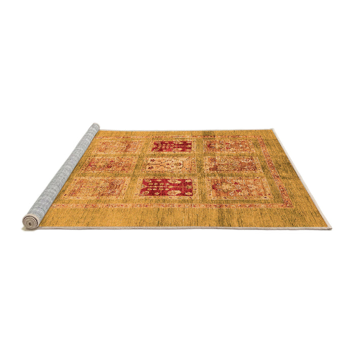Sideview of Machine Washable Abstract Orange Modern Area Rugs, wshabs702org
